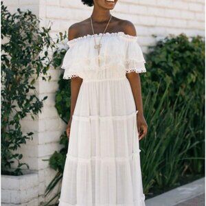 Morning Lavender - maxi off shoulder dress